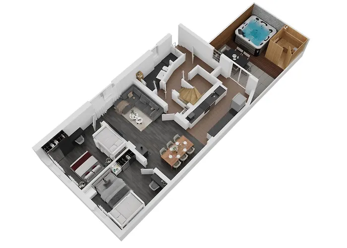 Winter Oase Beheizter Whirlpool Sauna Und Kamin * 가이젠하임